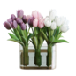 Flower Set 25 / White and Purple Tulips Bouquet - Букеты - 3D модель