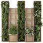 Indoor Wall  Vertical Garden in Wooden Base - Set 1066 - Фитостены - 3D модель - фото 2