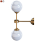 Monaghan Lighting YAOUNDE twin polished brass wall light with opal glass globes - Бра - 3D модель - фото 3