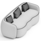 Aisne 93.6'' Boucle Upholstered Curved 3-seater Sofa - Диваны - 3D модель - фото 3