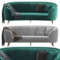 Velly Modern 92 Deep Green Velvet Sofa with Metal Legs - Диваны - 3D модель - фото 3