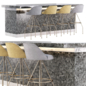 Jack Bar Furniture Set V4 / Набор барной мебели - Стол + стул - 3D модель