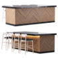 Jack Bar Furniture Set V5 / Набор барной мебели - Стол + стул - 3D модель - фото 2