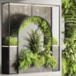 Metal Box on stand_Indoor Plant Set 110 Marble Box Vase - Комнатные - 3D модель