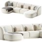 5-seater sofa Miley velvet - Диваны - 3D модель