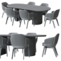 Dining set - Стол + стул - 3D модель - фото 4