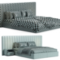 Walvia Gray Velvet Luxury Wide Headboard Bed - Кровати - 3D модель - фото 6