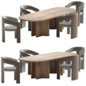 Chair Holt Konyshev And Issho Rectangle Table 8 Seater - Стол + стул - 3D модель