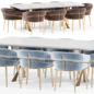 Aminta chair and Draco 28H Metal DIY Table - Стол + стул - 3D модель - фото 3