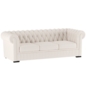 Chesterfield Genuine Leather Shelly White Two Seater Sofa - Диваны - 3D модель