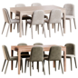 Dining set 10 стол Groove и Wilga chair - Стол + стул - 3D модель