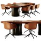 Sancal Bold Table and Muuto Fiber Armchair - Стол + стул - 3D модель