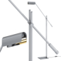 Wall mounted reading floor lamp in satin nickel finish - Торшеры - 3D модель - фото 2