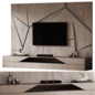 TV Wall wood - ТВ стенка - 3D модель - фото 3