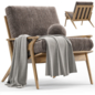 Cavett Wood Frame Armchair by Crate & Barrel - Кресла - 3D модель - фото 4