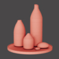 N5 Japandi Vase Set — Matte Ceramic Trio for Modern Interior Decor - Вазы - 3D модель - фото 2