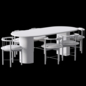modern Lloyd Accent chair with Calacatta Viola Marble Dining Table - Стол + стул - 3D модель - фото 5