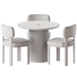 Hill Wood kitchen table and Anton Leather Dining Chair - Стол + стул - 3D модель - фото 5