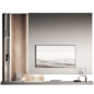 TV Wall set 7. Glowing screen. Decorative plaster and wood. - ТВ стенка - 3D модель