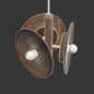 Mid Century Modern Triple Walnut Dish Pendant Light - Подвесной - 3D модель - фото 7