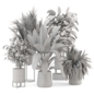 Indoor Plants Rusty Concrete Pot_Set 4676 - Комнатные - 3D модель - фото 5