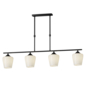 Strellux Linear Chandelier with White Opal Glass 4 heads - Подвесной - 3D модель