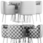 Tape Dining Chair by Minotti Kirsten Kitchen Table - Стол + стул - 3D модель - фото 7