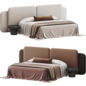 Modern Double Bed - 084 - Кровати - 3D модель