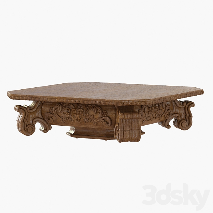 Restoration Hardware The BAROQUE CAPITAL COFFEE TABLE 3DS Max Model - thumbnail 1