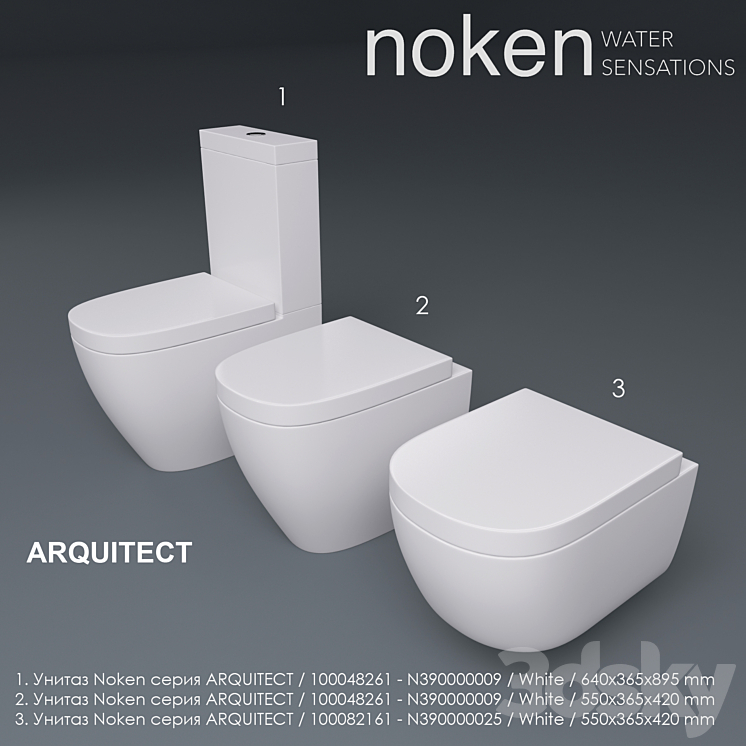 NOKEN ON ARQUITECT Toilet and Bidet 3D model