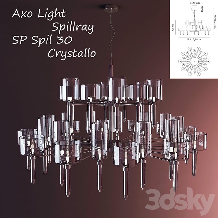 Axo Light Spillray SP 30 Crystallo Spil 3DS Max - thumbnail 1