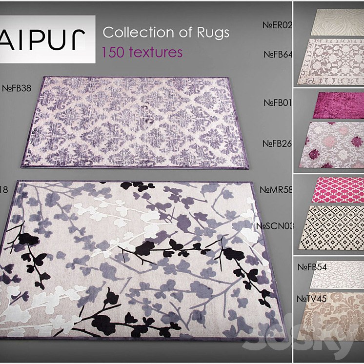 Collection Carpet Jaipur № 2 3DS Max - thumbnail 1