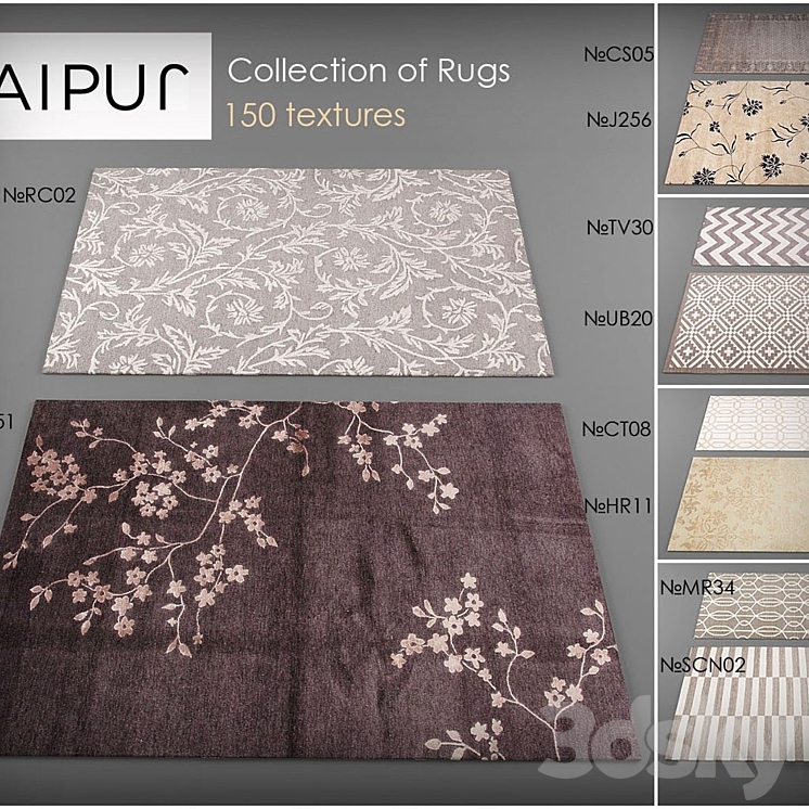 Collection Carpet Jaipur № 3 3DS Max - thumbnail 1
