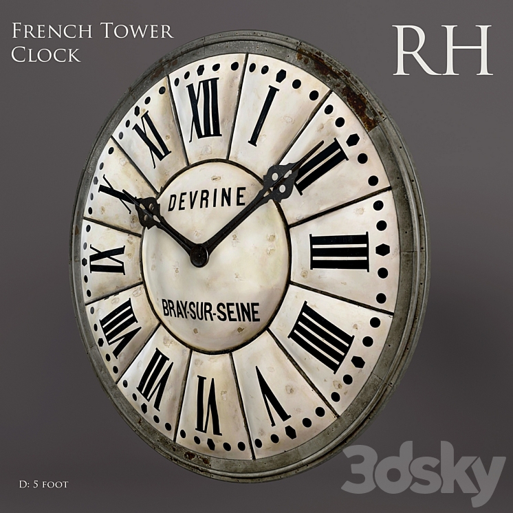 RH TOWER CLOCK Watches & Clocks 3D model