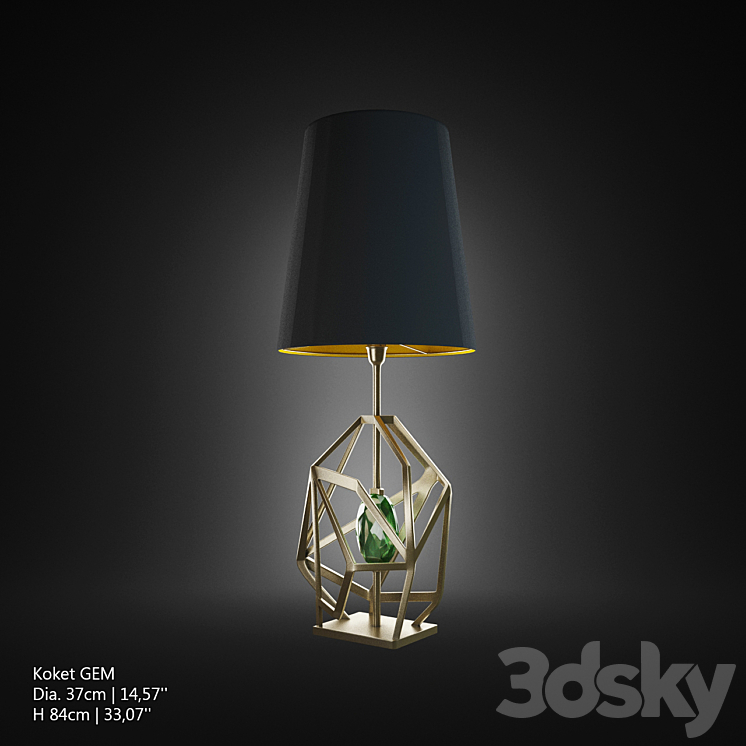 table lamp Koket GEM 3DS Max - thumbnail 1