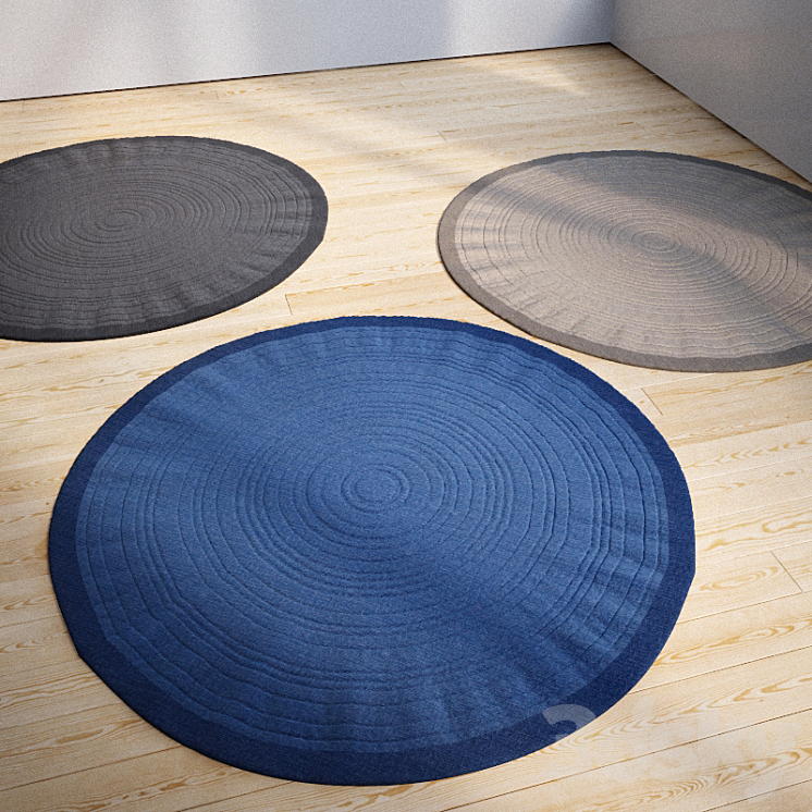 Set of round rugs 3DS Max - thumbnail 1