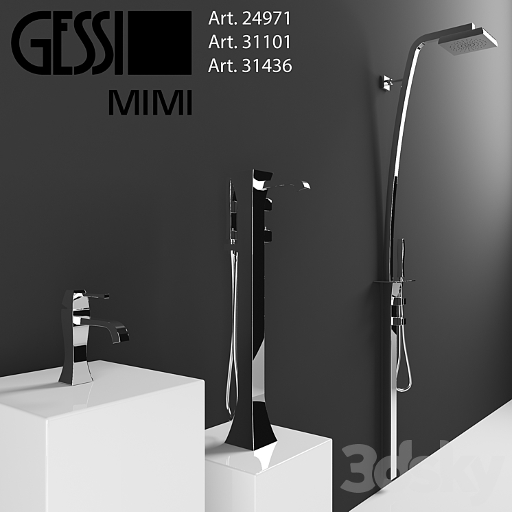 Set mixer Gessi MIMI 3DS Max - thumbnail 1