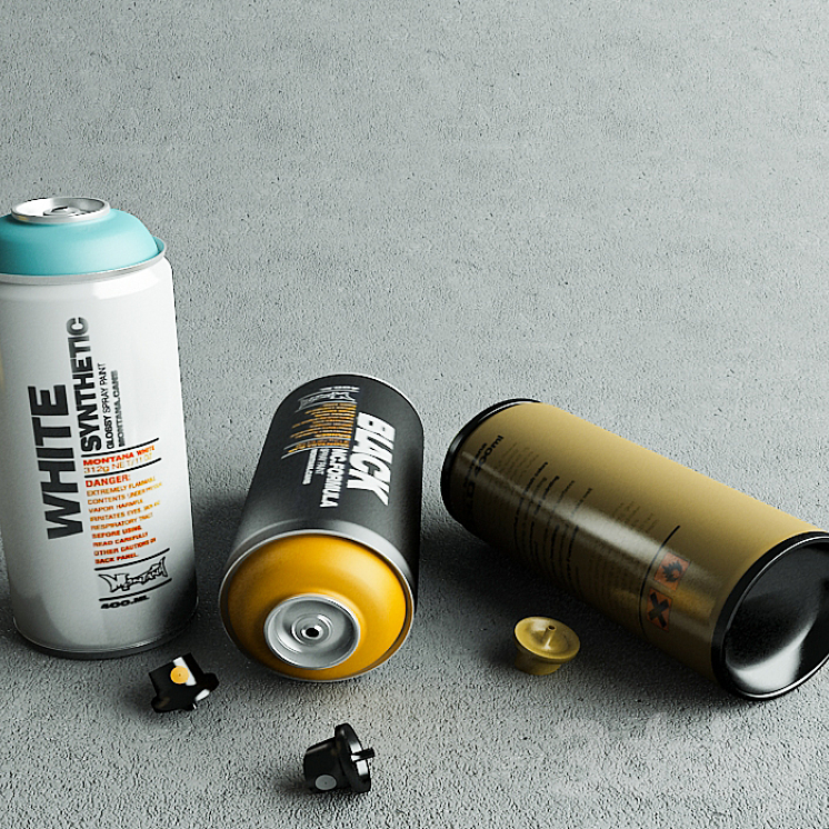 Montana spray cans 3D Model