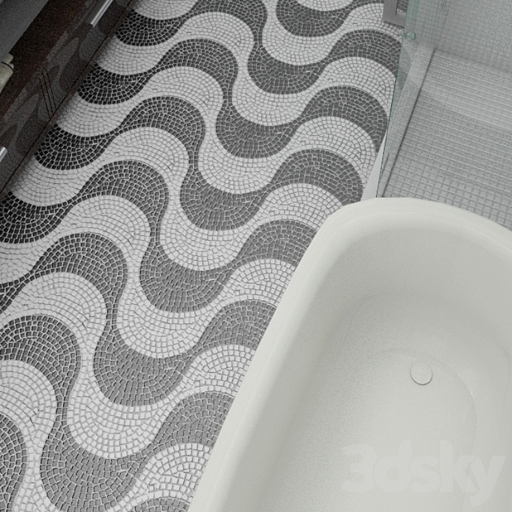 Mosaic &amp;quot;Copacabana&amp;quot; - Tile - 3D model