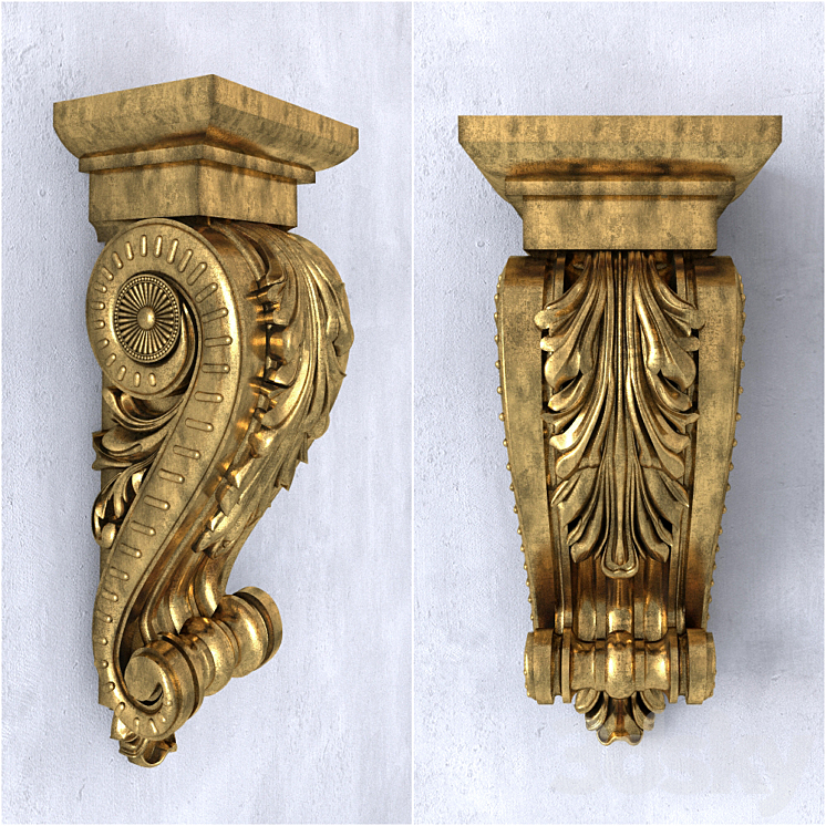 Carved console bracket. 3DS Max - thumbnail 1