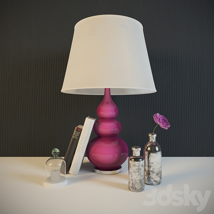 Decorative set with flower 3DS Max - thumbnail 1