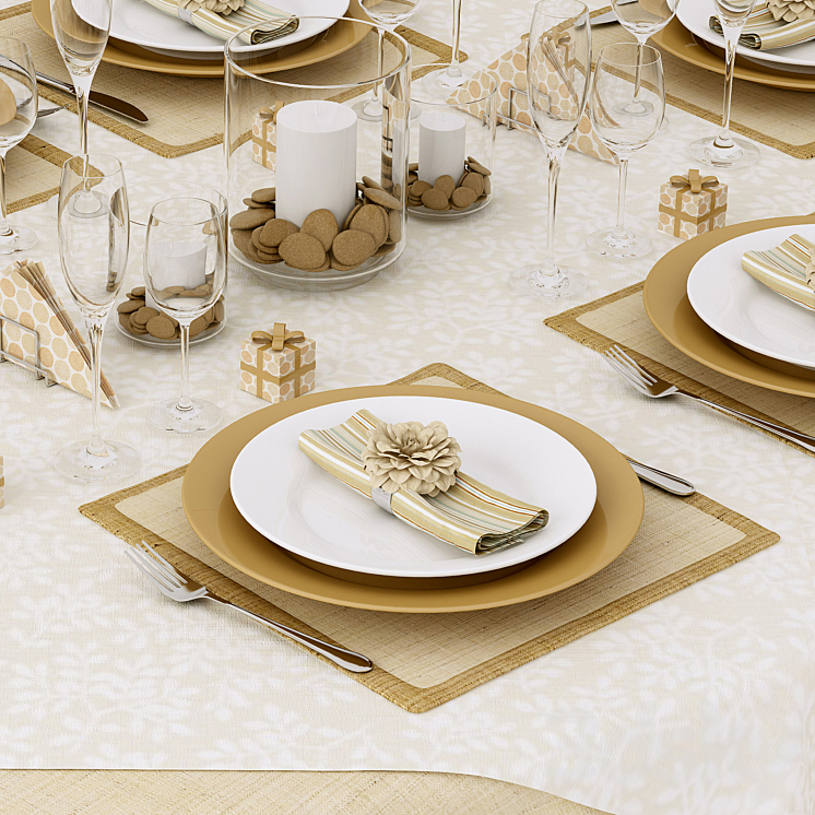 Beige serving 3D Model