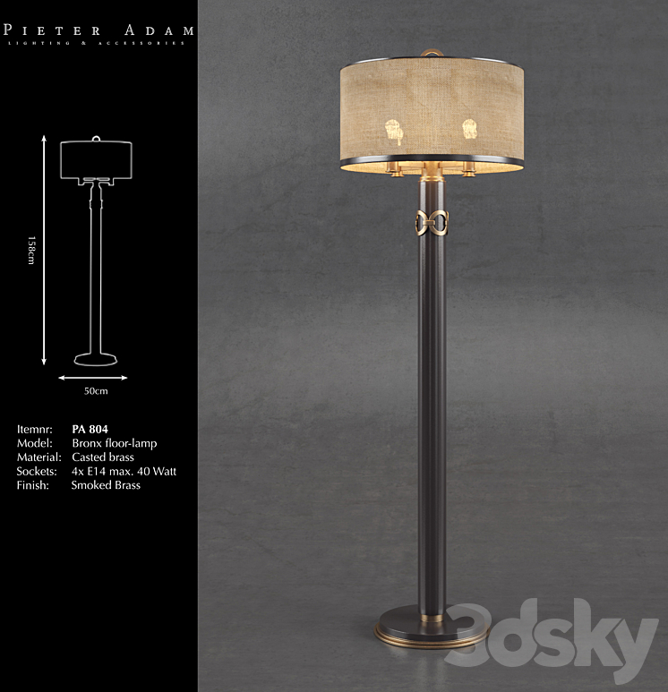 Pieter Adam Bronx Floor-Lamp PA 804 3DS Max - thumbnail 1