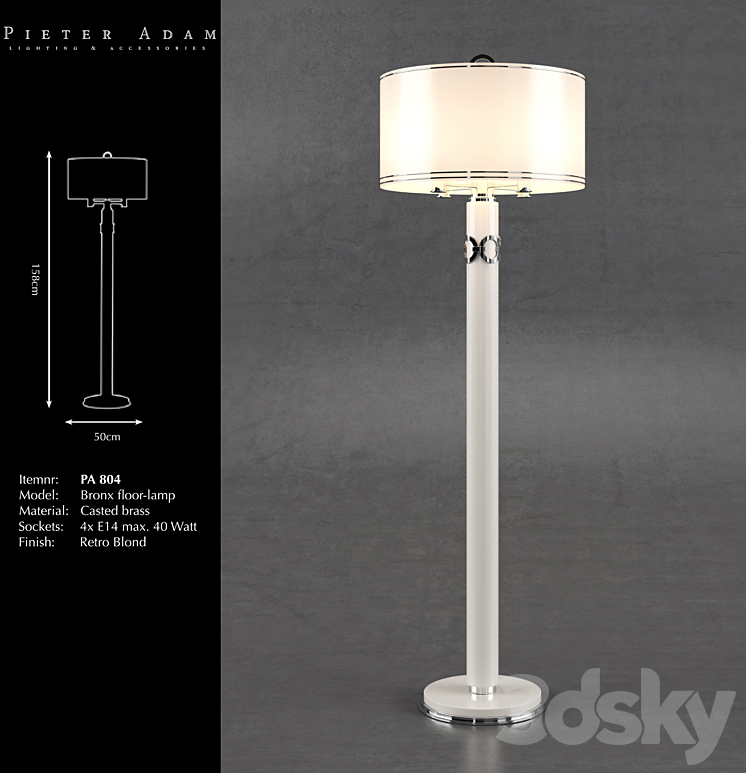 Pieter Adam Bronx Floor-Lamp PA 804 3DS Max - thumbnail 2