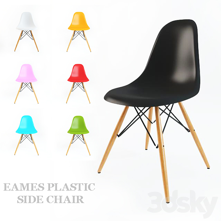 Eames Plastic Side Chair 3DS Max - thumbnail 1