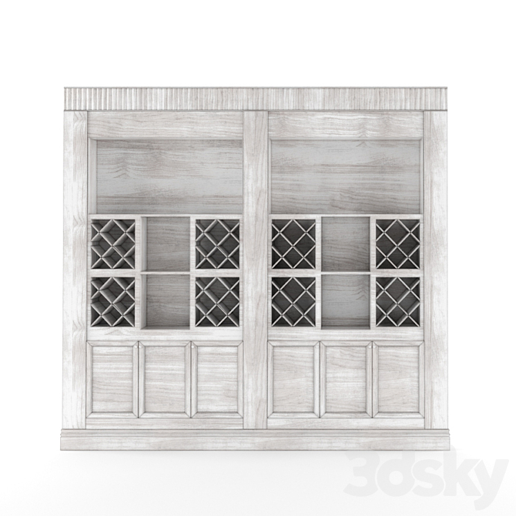 Breakfast bar + rack (cabinet) + drawing (dwg) 3D Model