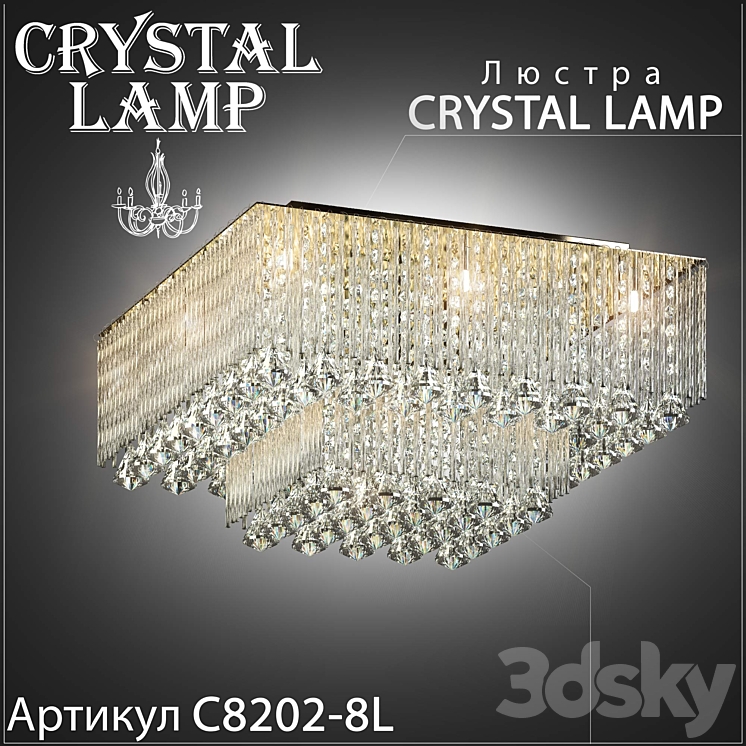 Chandelier Crystal lamp C8202-8L 3DS Max - thumbnail 1