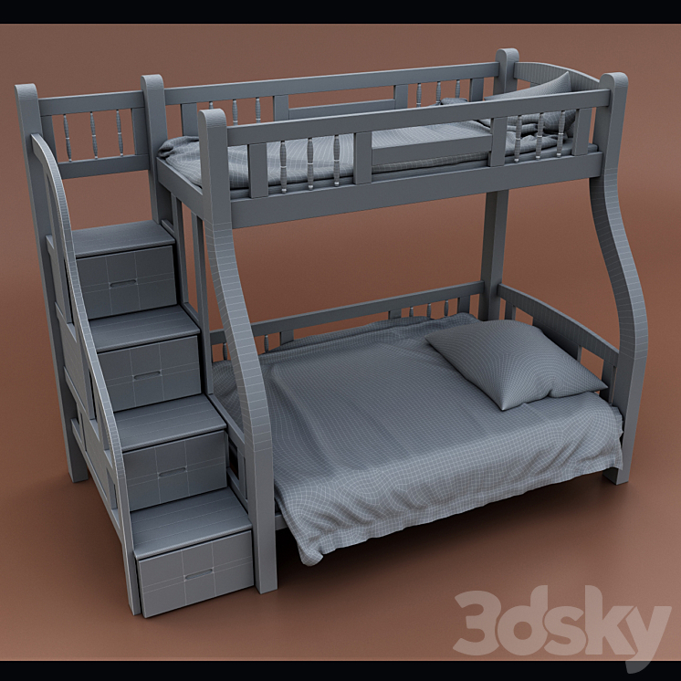 bunk cot 3D Model