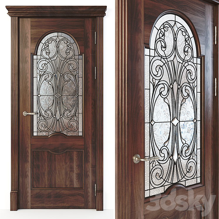 Door with stained glass 02 3DS Max - thumbnail 1