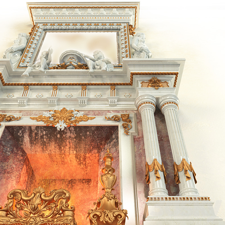 Fireplace in the Baroque style 3D Model